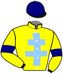 casaque portée par Leveau H. jockey du cheval de course INDIE FOR MONEY, information pmu ZETURF