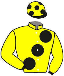 casaque portée par Lee C. jockey du cheval de course ROYAL RHYME, information pmu ZETURF