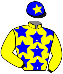 casaque portée par Guyon M. jockey du cheval de course CHESTER SKY, information pmu ZETURF