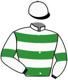 casaque portée par Veron F. jockey du cheval de course REINE DU RISK, information pmu ZETURF