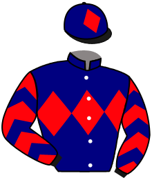casaque portée par Santiago Mlle D. jockey du cheval de course HAUTE GAMME, information pmu ZETURF