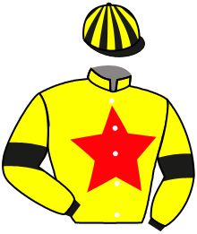 casaque portée par Velon Mlle M. jockey du cheval de course ELKABIER, information pmu ZETURF