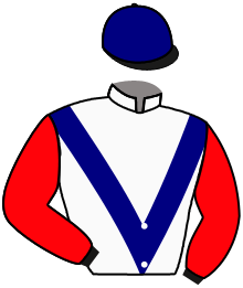 casaque portée par Marien J. jockey du cheval de course PURPLE MOOD, information pmu ZETURF