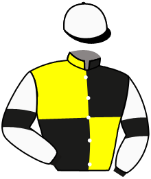 casaque portée par Pouchin A. jockey du cheval de course CHASUBLE, information pmu ZETURF
