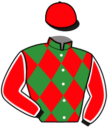 casaque portée par Mottier M. jockey du cheval de course JAMES MADRIK, information pmu ZETURF