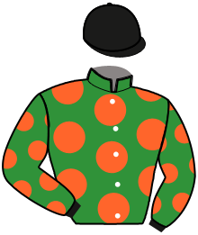 casaque portée par Andre A. jockey du cheval de course KILLER POINT, information pmu ZETURF