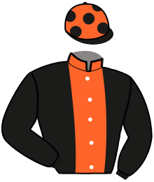 casaque portée par Legros L. J. jockey du cheval de course KALINE D'ARDENNES, information pmu ZETURF