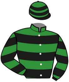 casaque portée par Rasmussen Mme Ann K. jockey du cheval de course JET DE CANVILLE, information pmu ZETURF