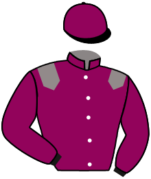 casaque portée par Pouchin A. jockey du cheval de course ALSABA, information pmu ZETURF