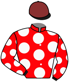 casaque portée par Dubourg K. jockey du cheval de course CLARTE POUR SOI, information pmu ZETURF