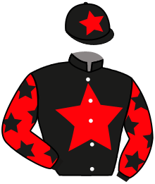 casaque portée par Guitraud C. jockey du cheval de course ALBA AURELIA, information pmu ZETURF