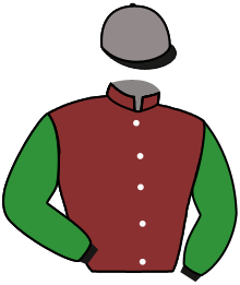 casaque portée par Andrieux T. jockey du cheval de course ATAROA, information pmu ZETURF