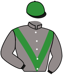 casaque portée par Demuro C. jockey du cheval de course MEGARRY, information pmu ZETURF