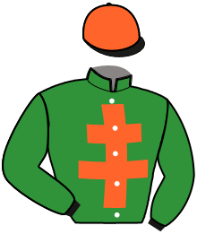 casaque portée par Larue R. Ch. jockey du cheval de course IBISCUS MAN, information pmu ZETURF