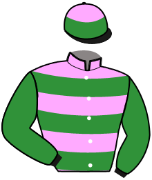 casaque portée par Gelormini G. jockey du cheval de course COBRA KILLER GAR, information pmu ZETURF