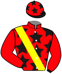 casaque portée par Lauron M. jockey du cheval de course ALYAH, information pmu ZETURF