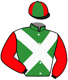 casaque portée par Hubert A. jockey du cheval de course KADOR DE LA COUR, information pmu ZETURF
