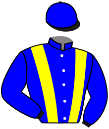 casaque portée par Bachelot T. jockey du cheval de course LAMBADA, information pmu ZETURF