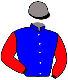 casaque portée par Meunier E. jockey du cheval de course KOLA D'OUDAIRIES, information pmu ZETURF