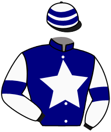 casaque portée par Bazire P. jockey du cheval de course PRIAM DU MESNIL, information pmu ZETURF