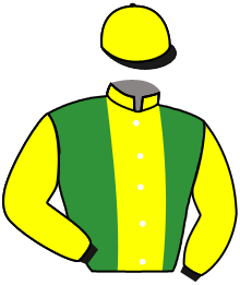 casaque portée par Veron F. jockey du cheval de course GALIWAY D'ANGE, information pmu ZETURF