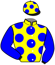 casaque portée par Melis Macias J. jockey du cheval de course GUTENBERG DE DYPP, information pmu ZETURF