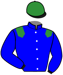 casaque portée par Ouvrie F. jockey du cheval de course MEDUSA DU PONT, information pmu ZETURF