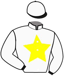 casaque portée par Huygens Mlle H. jockey du cheval de course KARA HEROS, information pmu ZETURF