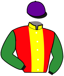casaque portée par De Jesus Est. jockey du cheval de course KID OF CROWN, information pmu ZETURF