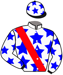 casaque portée par Trullier T. jockey du cheval de course OLYMPE MANCINI, information pmu ZETURF
