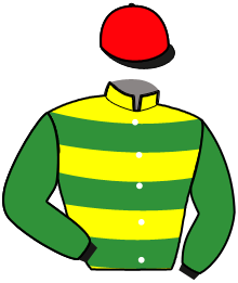 casaque portée par Tijou P. jockey du cheval de course MOON DE HOUELLE, information pmu ZETURF