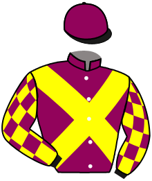 casaque portée par Veron F. jockey du cheval de course VIVE EN FORET, information pmu ZETURF