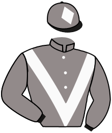 casaque portée par Brunelli Mlle M. jockey du cheval de course L'IMPREVUE, information pmu ZETURF