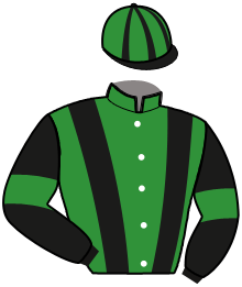 casaque portée par Beaudouin G. jockey du cheval de course IDEE DES LANDIERS, information pmu ZETURF