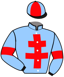 casaque portée par De Jesus Est. jockey du cheval de course LOTUS BLEU, information pmu ZETURF