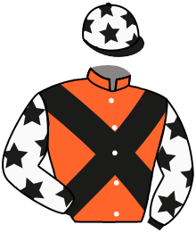 casaque portée par Molins Mme Amb. jockey du cheval de course SAMAPY, information pmu ZETURF