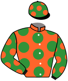 casaque portée par Roussel Leo jockey du cheval de course GWENN HA DU, information pmu ZETURF