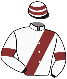 casaque portée par Mottier M. jockey du cheval de course MANHATTAN RAIN, information pmu ZETURF