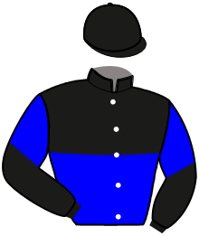 casaque portée par Barrier A. jockey du cheval de course MANITAS DE TRUCHON, information pmu ZETURF
