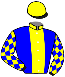 casaque portée par Madamet A. jockey du cheval de course MAROONED, information pmu ZETURF
