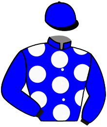 casaque portée par Madamet A. jockey du cheval de course HIGHARA, information pmu ZETURF