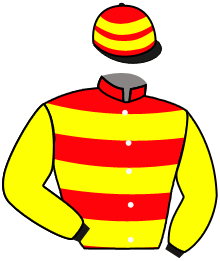casaque portée par Madamet A. jockey du cheval de course LA CEIBA, information pmu ZETURF
