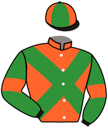 casaque portée par Marie Benj. jockey du cheval de course LAFORMUL SANSOUCI, information pmu ZETURF