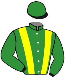 casaque portée par Piccone T. jockey du cheval de course EMBIEZ, information pmu ZETURF