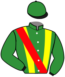 casaque portée par Bachelot T. jockey du cheval de course RAIATEA, information pmu ZETURF
