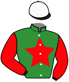 casaque portée par Mlle Banide L. jockey du cheval de course FARCEUR DE L'INAM, information pmu ZETURF