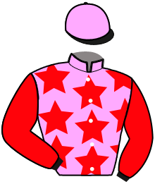 casaque portée par Guelpa J. jockey du cheval de course GABY DES VALS, information pmu ZETURF