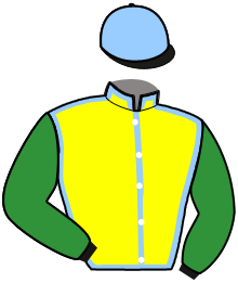 casaque portée par Gout E. jockey du cheval de course KANDY DU MIDI, information pmu ZETURF