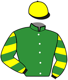 casaque portée par Mourice R. jockey du cheval de course KACY AND GEPE, information pmu ZETURF