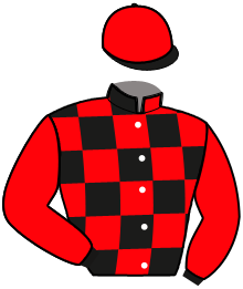 casaque portée par Sorel J. Ch. jockey du cheval de course LECTURE PRIVEE, information pmu ZETURF